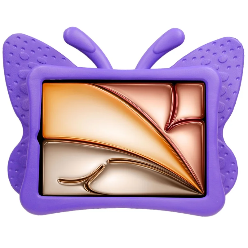 Para Capa iPad Air 11 (2024) Estilo Borboleta Suporte Kickstand EVA Capa de Tablet - Roxo