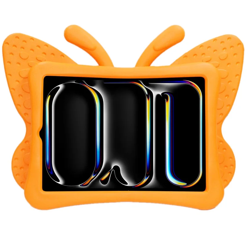 For iPad Pro 11 (2024) Case Butterfly Style Support Kickstand EVA Tablet Cover - Orange