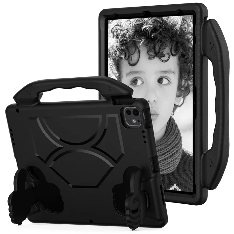 Para iPad Pro 12.9 pulgadas (2018) / (2020) / (2021) / (2022) / iPad Air 13 (2024) / iPad Pro 13 (2024) Funda de Tablet EVA con Soporte para el Pulgar - Negro