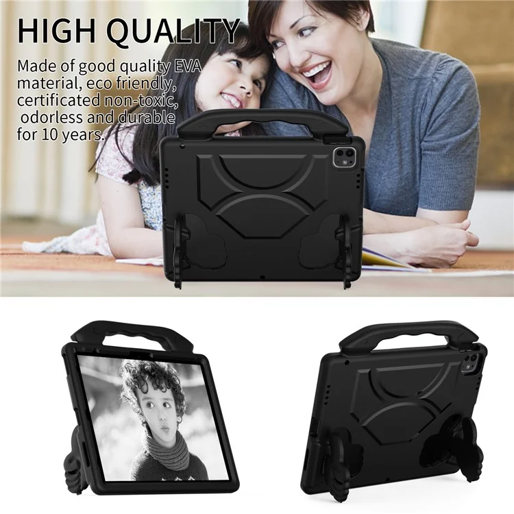 Para iPad Pro 12.9 pulgadas (2018) / (2020) / (2021) / (2022) / iPad Air 13 (2024) / iPad Pro 13 (2024) Funda de Tablet EVA con Soporte para el Pulgar - Negro