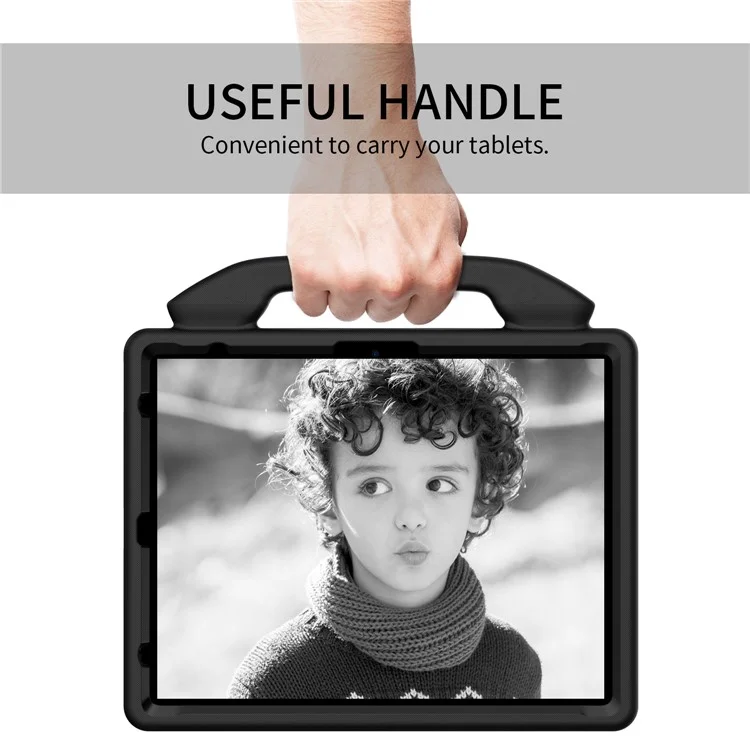 Para iPad Pro 12.9 pulgadas (2018) / (2020) / (2021) / (2022) / iPad Air 13 (2024) / iPad Pro 13 (2024) Funda de Tablet EVA con Soporte para el Pulgar - Negro