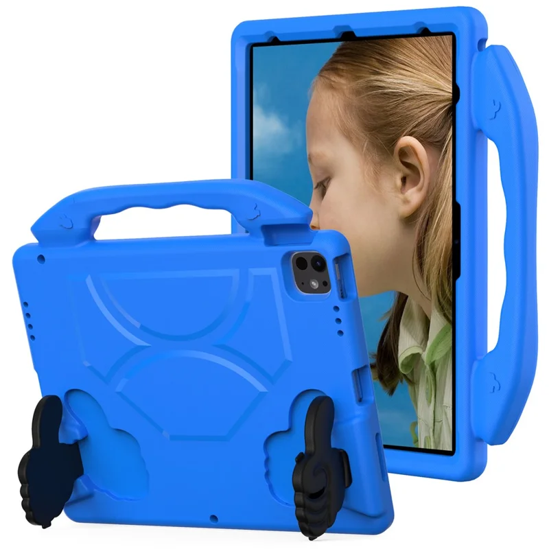 Per iPad Pro 12.9 pollici (2018) / (2020) / (2021) / (2022) / iPad Air 13 (2024) / iPad Pro 13 (2024) Tablet Custodia EVA con Supporto per Pollice - Blu