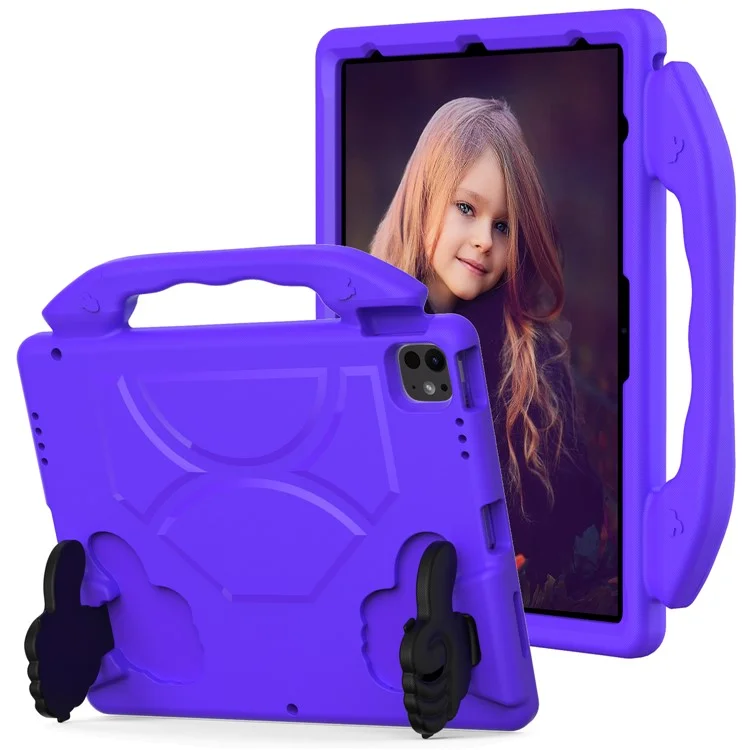 Para iPad Pro 12.9 polegadas (2018) / (2020) / (2021) / (2022) / iPad Air 13 (2024) / iPad Pro 13 (2024) Tablet Capa EVA com Suporte Polegar - Roxo
