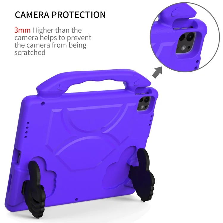 Para iPad Pro 12.9 polegadas (2018) / (2020) / (2021) / (2022) / iPad Air 13 (2024) / iPad Pro 13 (2024) Tablet Capa EVA com Suporte Polegar - Roxo