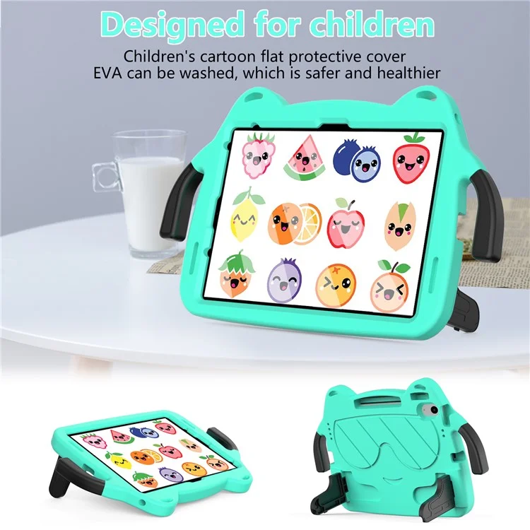 Funda para iPad Air 11 (2024) Caso EVA + PC Protectora Soporte Tablet Cubierta Apta para Niños - Verde Menta + Negro