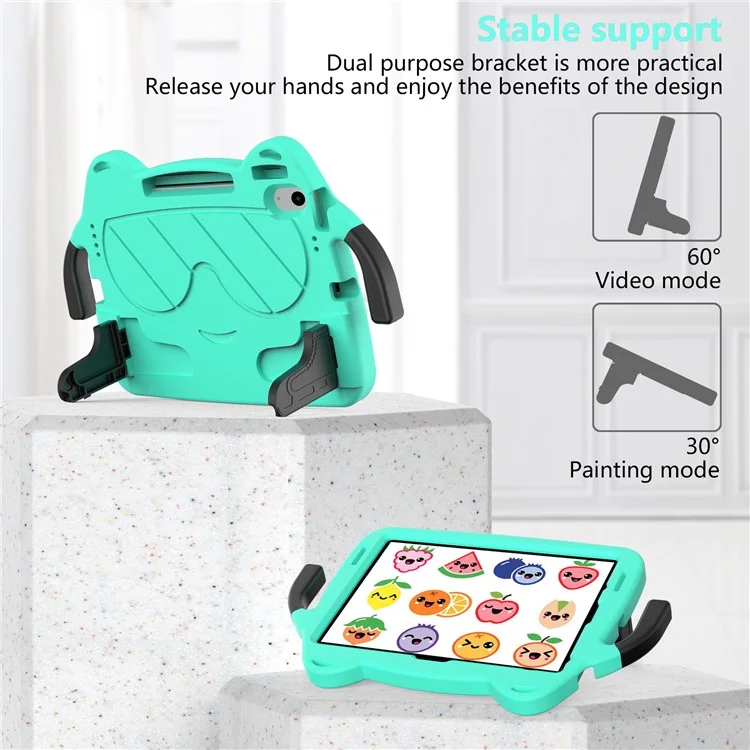 Funda para iPad Air 11 (2024) Caso EVA + PC Protectora Soporte Tablet Cubierta Apta para Niños - Verde Menta + Negro
