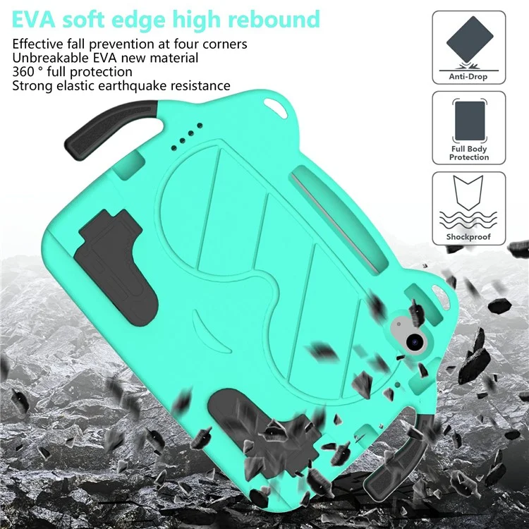 Funda para iPad Air 11 (2024) Caso EVA + PC Protectora Soporte Tablet Cubierta Apta para Niños - Verde Menta + Negro