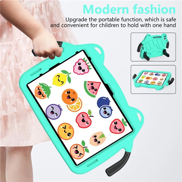 Funda para iPad Air 11 (2024) Caso EVA + PC Protectora Soporte Tablet Cubierta Apta para Niños - Verde Menta + Negro