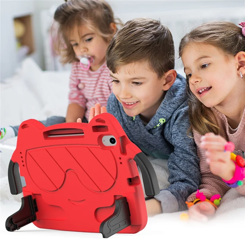 Per iPad Air 11 (2024) Custodia EVA + PC Custodia per tablet protettiva con supporto per cavalletto - Rosso+Nero
