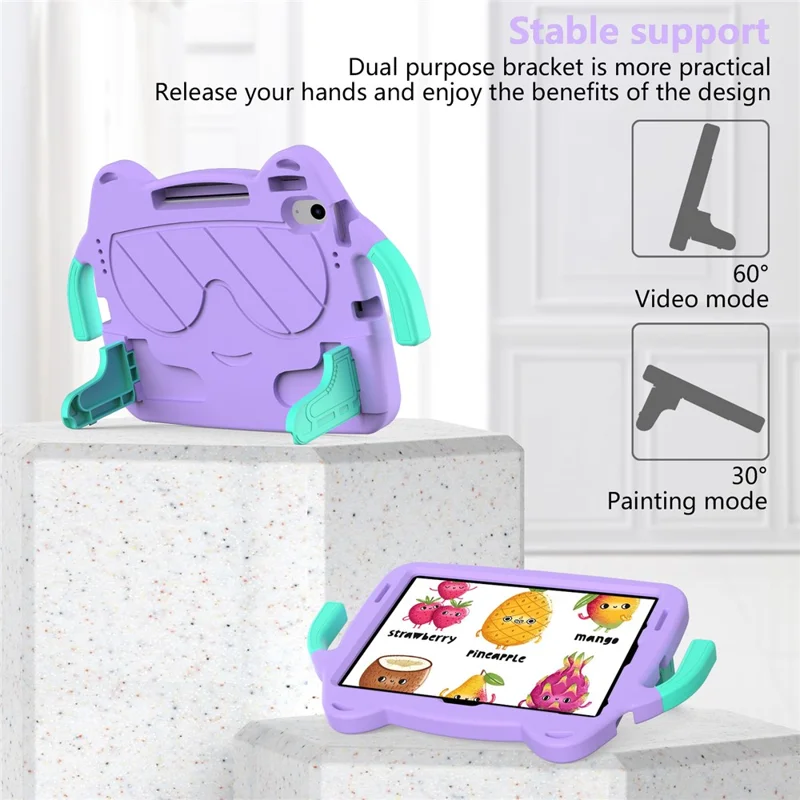 For iPad Air 11 (2026) / (2025) / (2024) Case EVA + PC Protective Kickstand Tablet Cover Child-Friendly - Purple