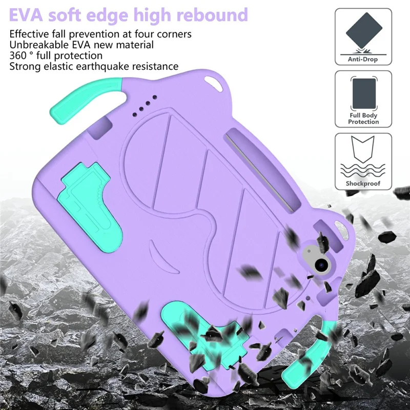For iPad Air 11 (2026) / (2025) / (2024) Case EVA + PC Protective Kickstand Tablet Cover Child-Friendly - Purple