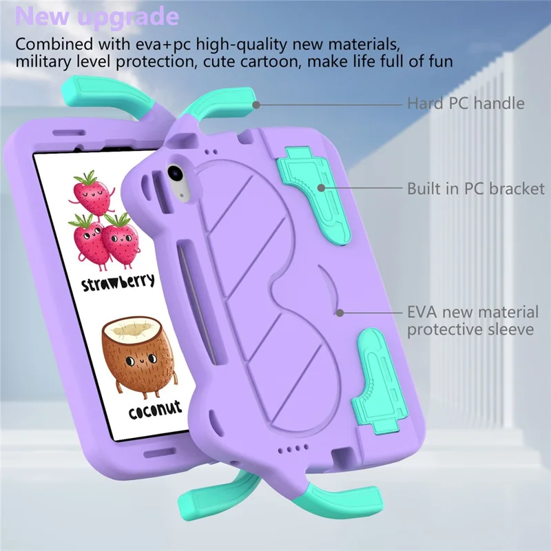 For iPad Air 11 (2026) / (2025) / (2024) Case EVA + PC Protective Kickstand Tablet Cover Child-Friendly - Purple
