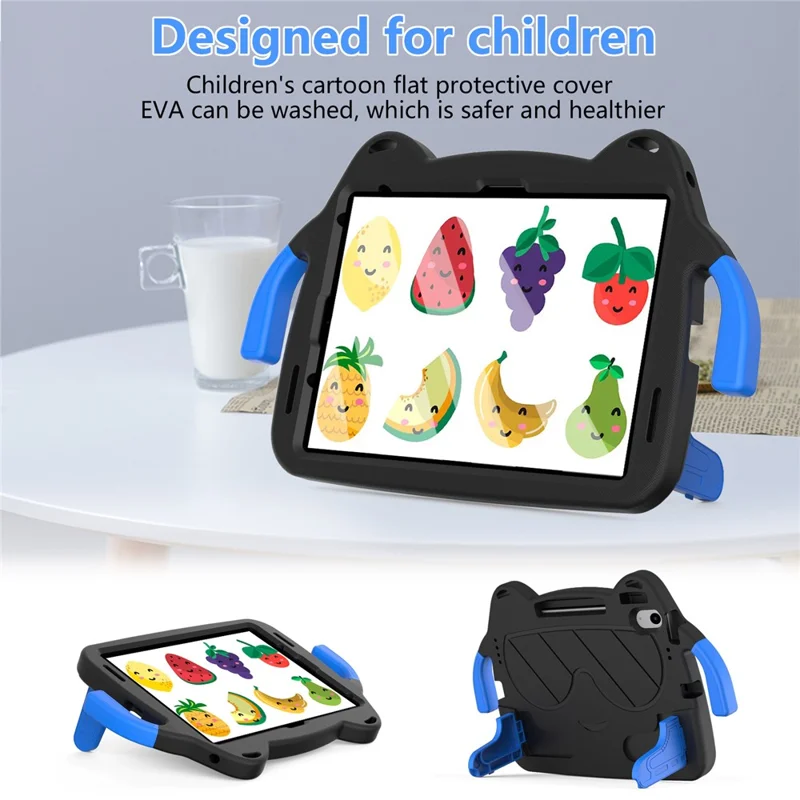 For iPad Air 11 (2026) / (2025) / (2024) Case EVA + PC Protective Kickstand Tablet Cover Child-Friendly - Black