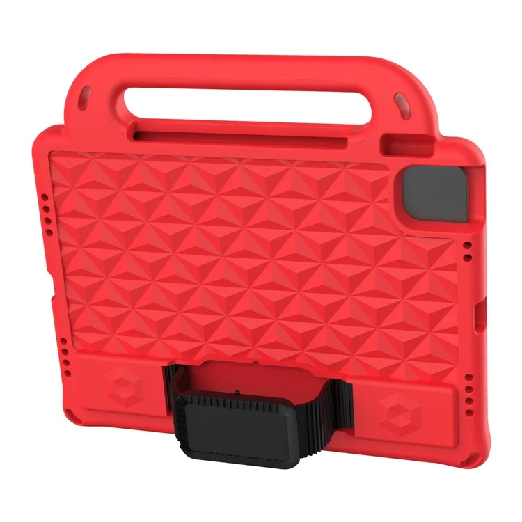 For iPad Pro 11 (2024) Case Protective EVA Tablet Cover with Kickstand, Strap - Red