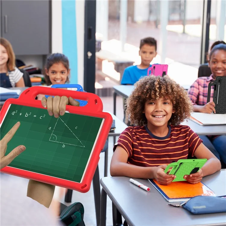 For iPad Pro 11 (2024) Case Protective EVA Tablet Cover with Kickstand, Strap - Red