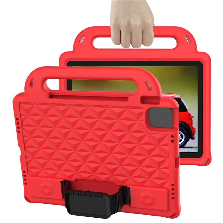 EVA Tablet Case for iPad Air 11 (2025) / (2024) Kickstand Protective Cover with Shoulder Strap - Red