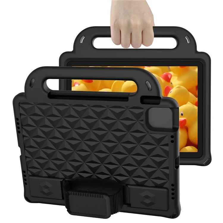 EVA Tablet Case for iPad Air 11 (2025) / (2024) Kickstand Protective Cover with Shoulder Strap - Black