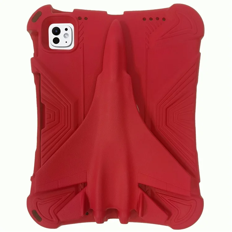 For iPad Pro 11 (2024) Case Airplane Style Kickstand EVA Tablet Cover -  Red