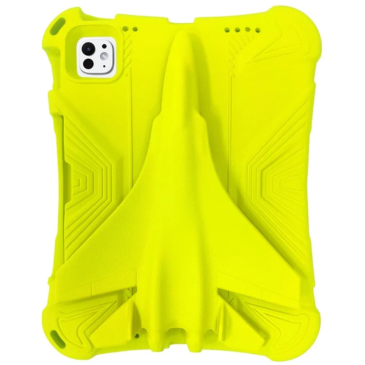 Case para iPad Pro 11 (2024) Estilo Avião Suporte de Apoio EVA Capa de Tablet - Amarelo