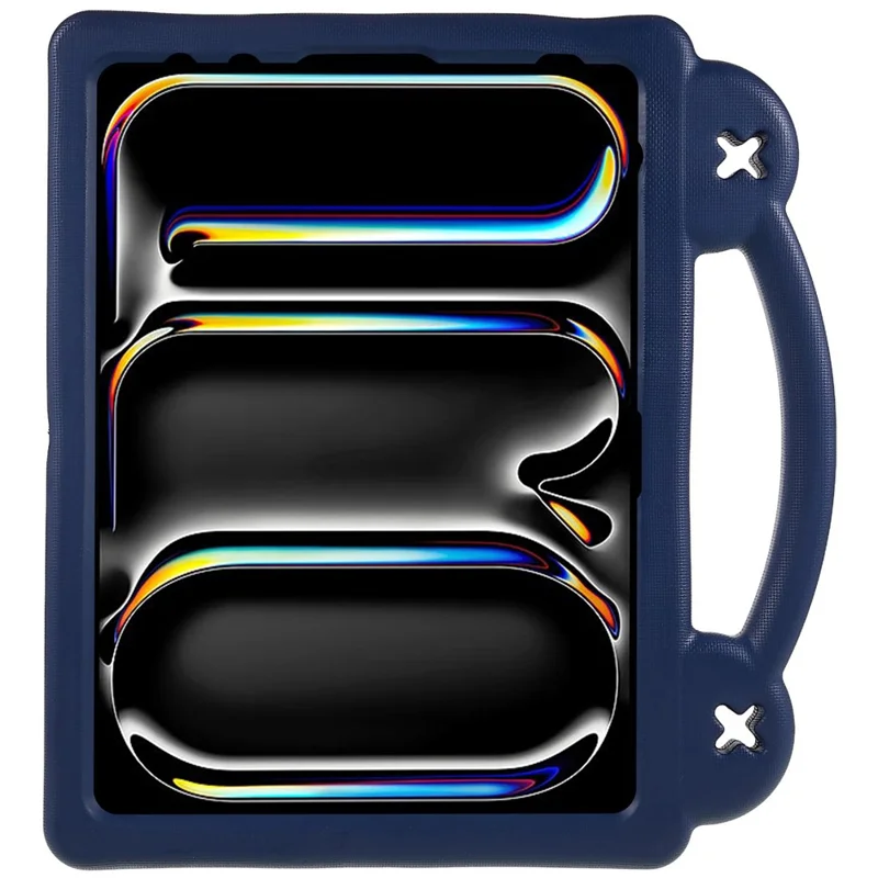 Til iPad Pro 11 (2025) / 11 (2024) Taske med Tegneserie-mønstre, Håndtag og Støtteben, Tablet EVA-dæksel - Marineblå