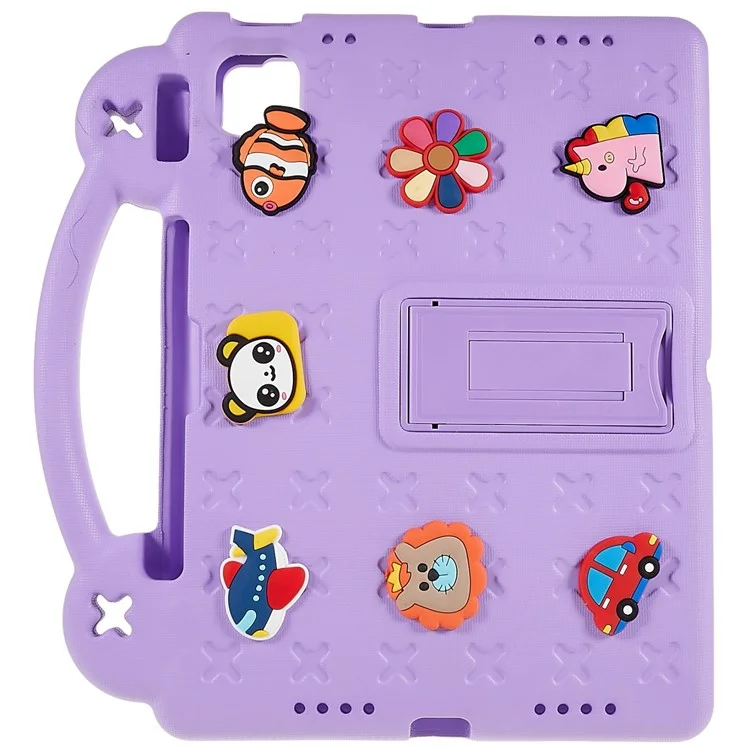 Per custodia iPad Air 11 (2024) Cartoon Patterns EVA Copertura del tablet con supporto - Viola
