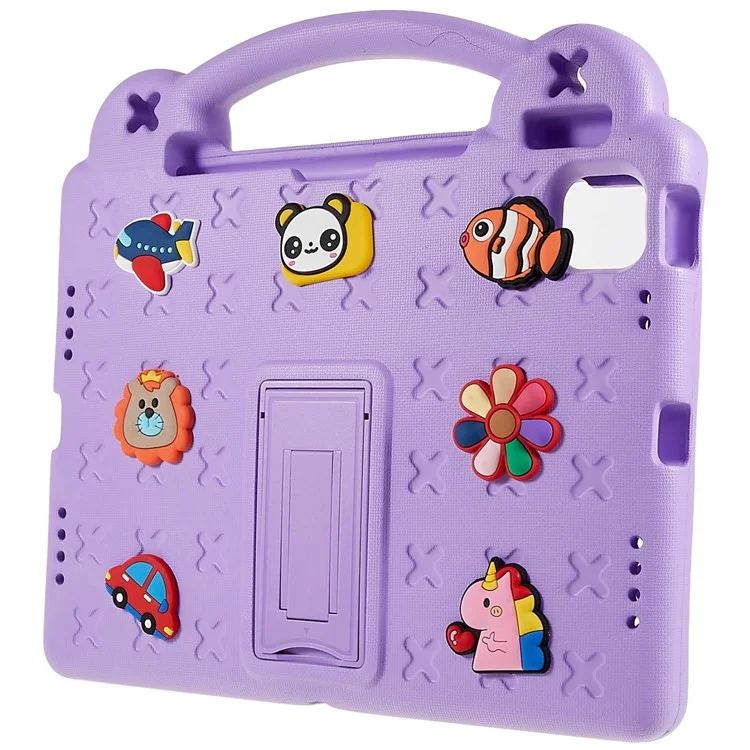 Per custodia iPad Air 11 (2024) Cartoon Patterns EVA Copertura del tablet con supporto - Viola