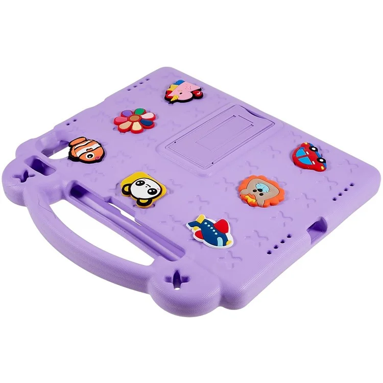 Per custodia iPad Air 11 (2024) Cartoon Patterns EVA Copertura del tablet con supporto - Viola
