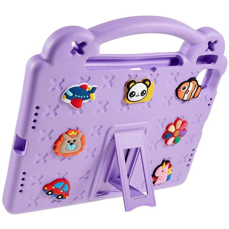 Per custodia iPad Air 11 (2024) Cartoon Patterns EVA Copertura del tablet con supporto - Viola