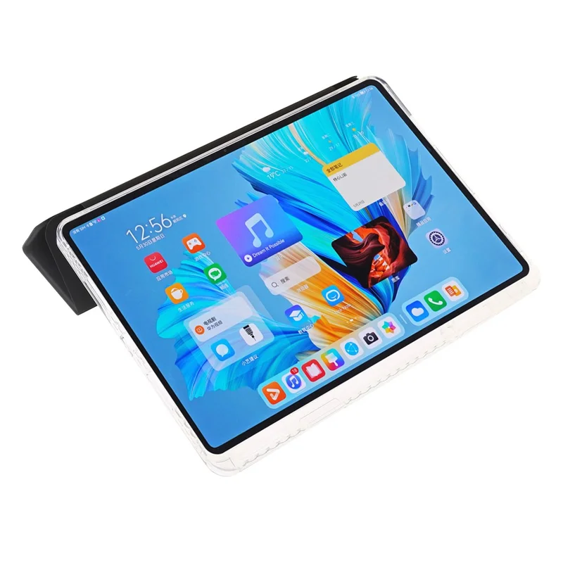 Obudowa do Huawei MatePad 11.5 S (2025) / MatePad 11.5 S, trójwarstwowa podpórka, pokrowiec na tablet z wysokiej jakości skóry PU, TPU i przezroczystego akrylu - Czarny