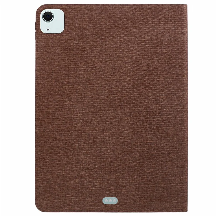 X-LEVEL Série Canvas pour iPad Air 11 (2024) Étui Texture Toile Protection Intégrale Housse de Tablette en Cuir - Marron
