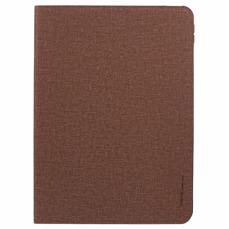 X-LEVEL Série Canvas pour iPad Air 11 (2024) Étui Texture Toile Protection Intégrale Housse de Tablette en Cuir - Marron