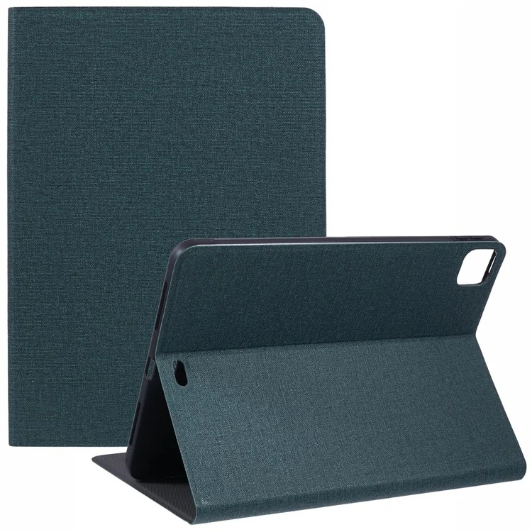 Custodia per iPad Air 11 (2024) della serie X-LEVEL Canvas, texture in tessuto, protezione completa, cover in pelle - Verde
