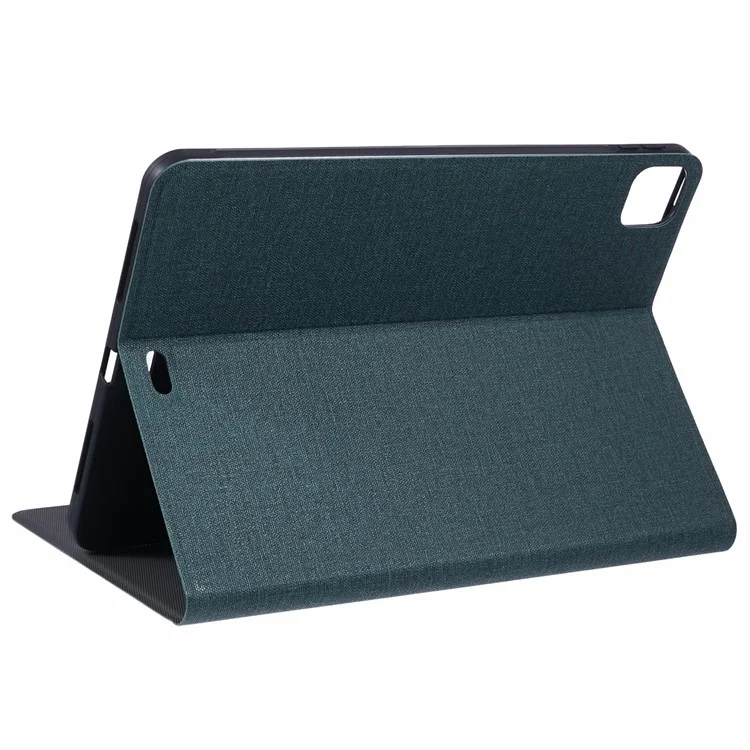Custodia per iPad Air 11 (2024) della serie X-LEVEL Canvas, texture in tessuto, protezione completa, cover in pelle - Verde