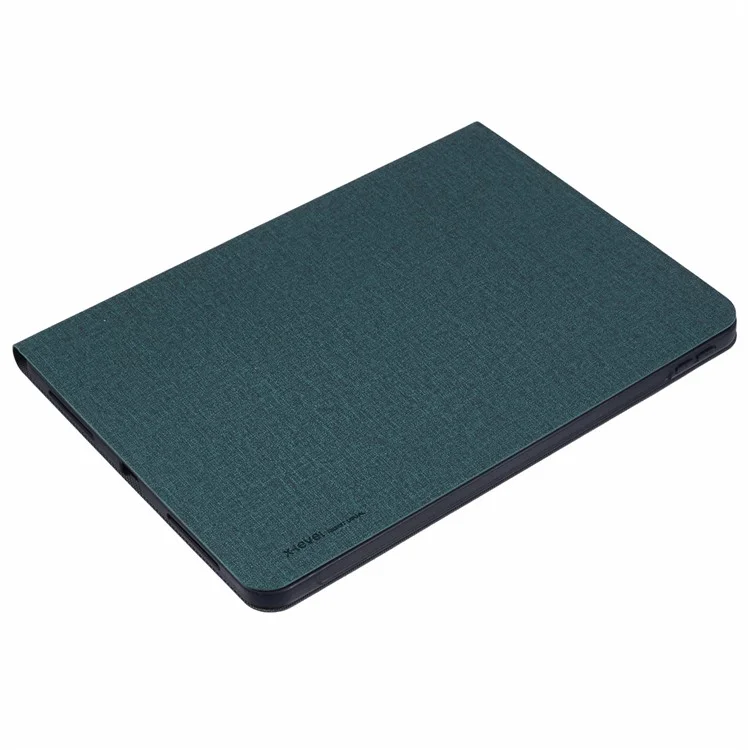 Custodia per iPad Air 11 (2024) della serie X-LEVEL Canvas, texture in tessuto, protezione completa, cover in pelle - Verde