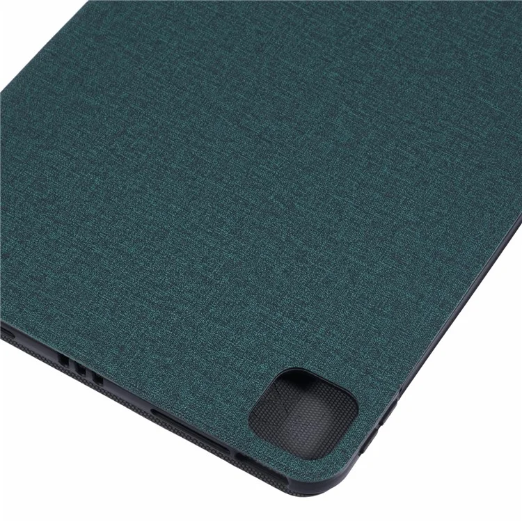 Custodia per iPad Air 11 (2024) della serie X-LEVEL Canvas, texture in tessuto, protezione completa, cover in pelle - Verde
