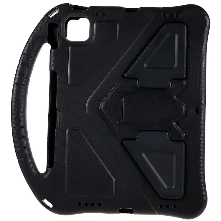 For iPad Air 11 (2025) / (2024) Case Kids EVA Shockproof Tablet Cover with Kickstand Handle - Black