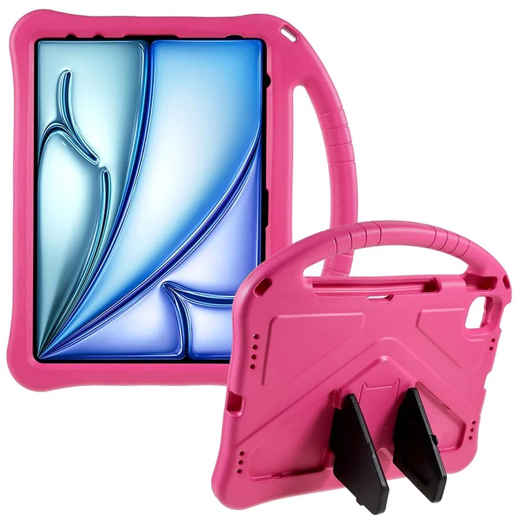 Para iPad Air 11 (2024) Case Kids EVA Choque à prova de choque Capa de Tablet com Suporte e Alça - Rosa