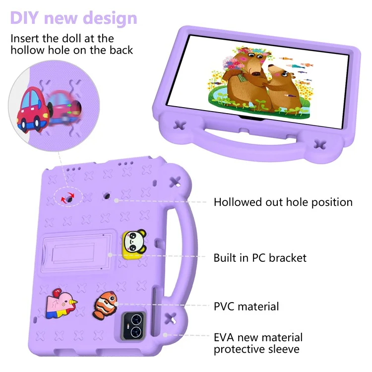 For Walmart Onn 10.1 inch (2024) / Teclast M50 Pro 10.1 (2023) / Blackview Tab 80 10.1 (2023) Case Kids EVA Tablet Cover - Purple