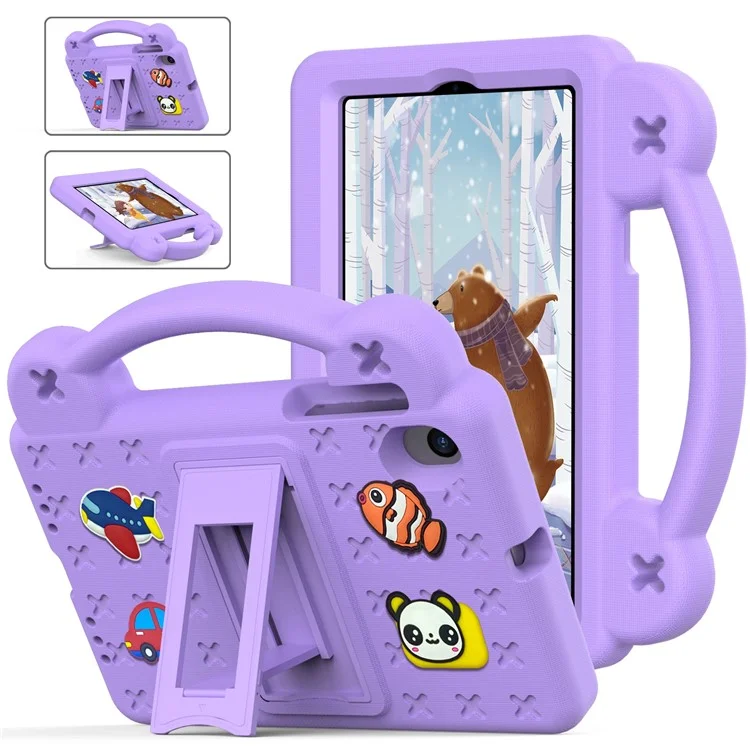 Para Walmart Onn 7" Tablet Gen 4 (2024) Funda Patrones de Dibujos Animados EVA Cubierta de Tableta con Soporte - Púrpura