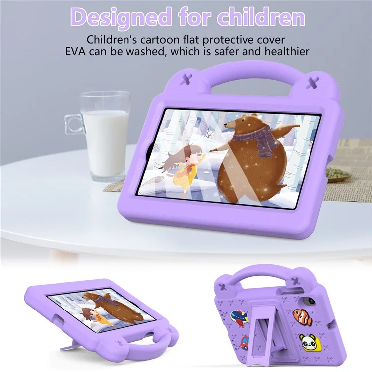 Para Walmart Onn 7" Tablet Gen 4 (2024) Funda Patrones de Dibujos Animados EVA Cubierta de Tableta con Soporte - Púrpura