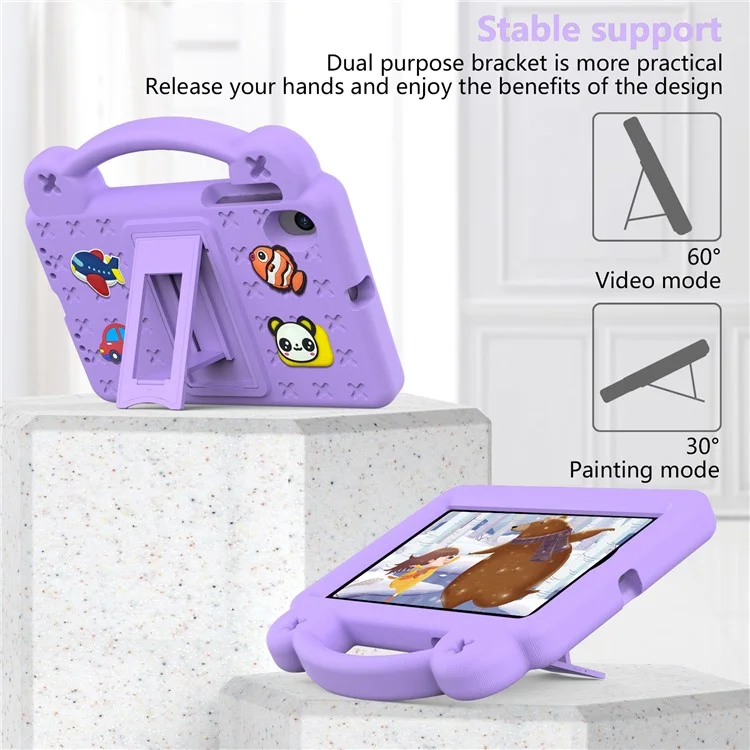 Para Walmart Onn 7" Tablet Gen 4 (2024) Funda Patrones de Dibujos Animados EVA Cubierta de Tableta con Soporte - Púrpura
