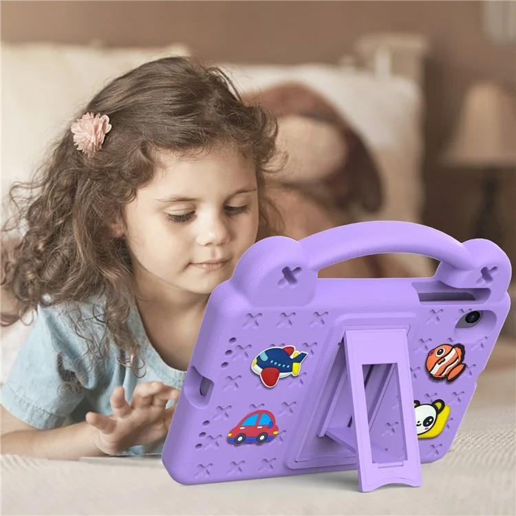 Para Walmart Onn 7" Tablet Gen 4 (2024) Funda Patrones de Dibujos Animados EVA Cubierta de Tableta con Soporte - Púrpura