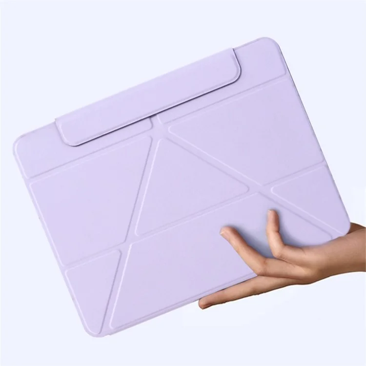 Funda para iPad Air 13 (2024) Carcasa PC+TPU+Piel Desmontable Cubierta de Tablet con Soporte - Púrpura