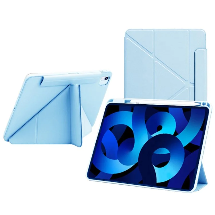 Para iPad Air 13 (2024) Capa PC+TPU+Couro Destacável Capa de Tablet com Suporte - Azul Bebê