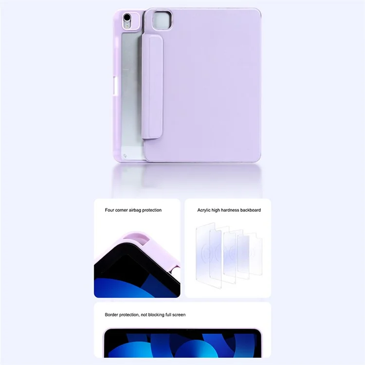 Para iPad Air 13 (2024) Capa PC+TPU+Couro Destacável Capa de Tablet com Suporte - Azul Bebê