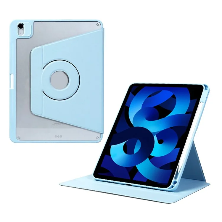 For iPad Air 13 (2025) / (2024) Case Leather Magnetic Detachable Smart Tablet Cover Rotation Foldable Stand - Baby Blue