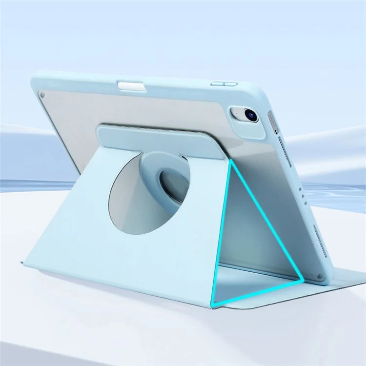 For iPad Air 13 (2025) / (2024) Case Leather Magnetic Detachable Smart Tablet Cover Rotation Foldable Stand - Baby Blue