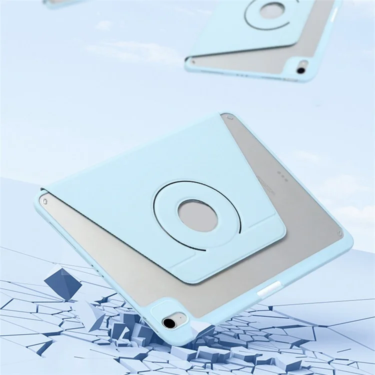 For iPad Air 13 (2025) / (2024) Case Leather Magnetic Detachable Smart Tablet Cover Rotation Foldable Stand - Baby Blue
