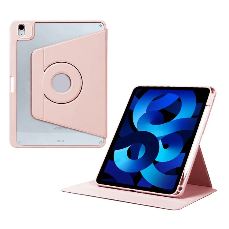 Para iPad Air 11 (2024) Capa Destacável Caso PC+TPU+Leather Stand Tablet Cover - Rosa