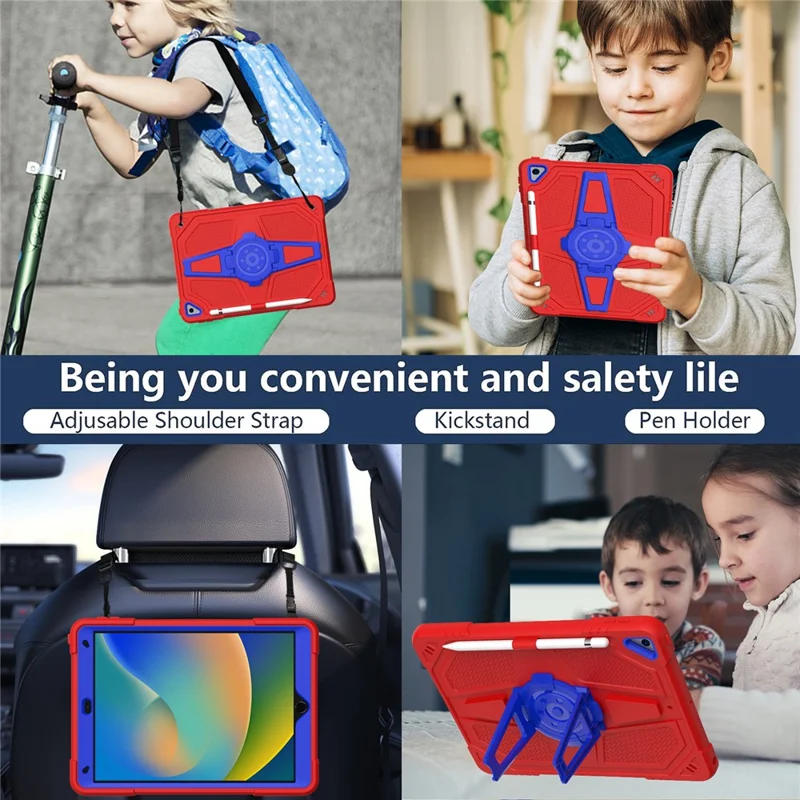 Para iPad Pro 11 polegadas (2018) / (2020) / (2021) / (2022) / Air (2020) / (2022) Capa com Alça, Capa para Tablet de PC + Silicone com Suporte - Preto / Azul